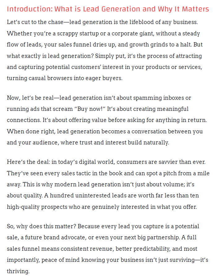 Lead Generation Blueprint: Turn Traffic Into High-Quality Leads & Sales