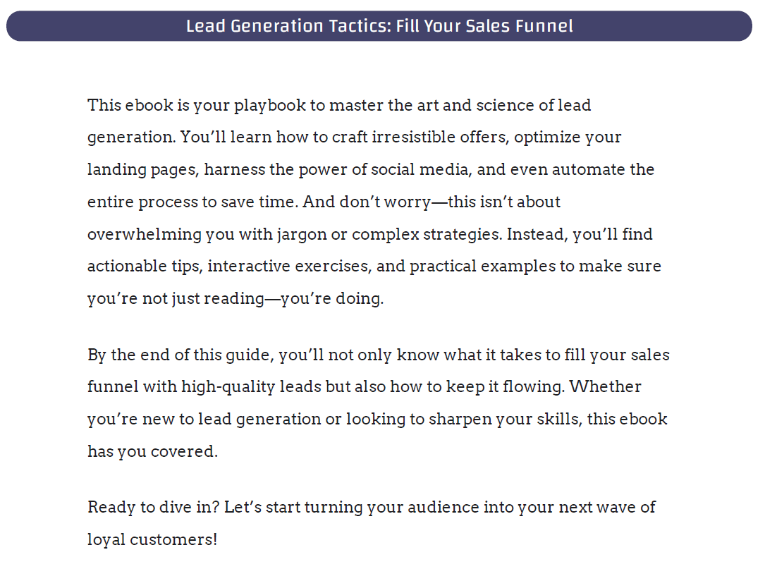 Lead Generation Blueprint: Turn Traffic Into High-Quality Leads & Sales
